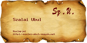 Szalai Ubul névjegykártya